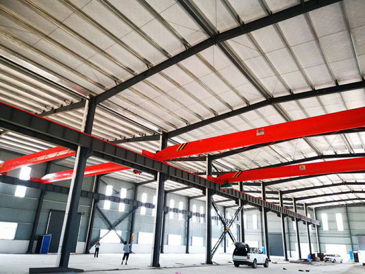 Bengkel Struktur Baja Prefabrikasi Q235B Q355B Rentang Besar Siap Derek