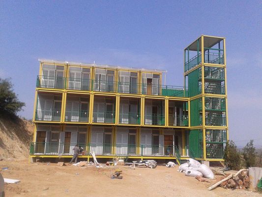 Rumah Kontainer Prefab Galvanis dengan Panel Wol Kaca