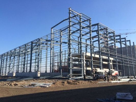Bangunan Konstruksi Baja Ekonomi Galvanis Digulung Panas H Bagian Bagian Frame Prefabrikasi Gudang