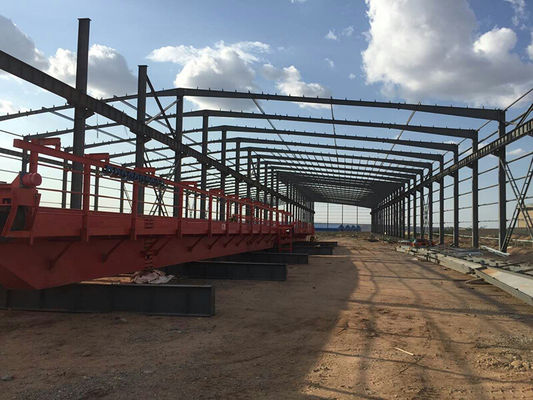 Modular Prefab Welded H Section Steel Workshop Dengan Crane Beam Bentang Besar
