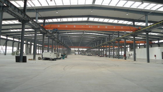 Modular Prefab Welded H Section Steel Workshop Dengan Crane Beam Bentang Besar