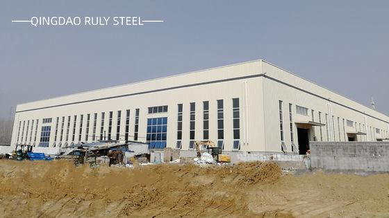 Pembuatan Cepat Struktur Baja Ringan Prefab Bangunan Besar Span Portal Frame Metal Warehouse