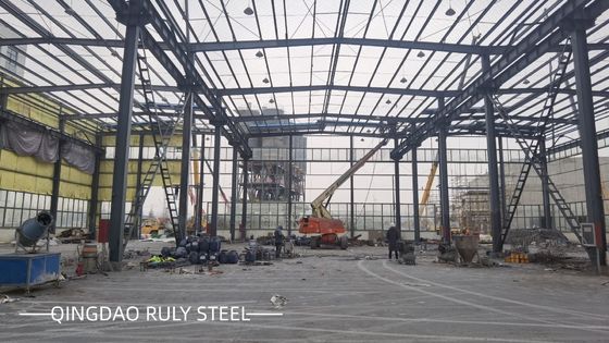 Pembuatan Cepat Struktur Baja Ringan Prefab Bangunan Besar Span Portal Frame Metal Warehouse