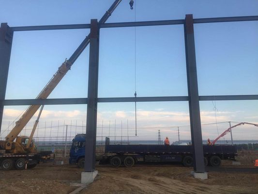 H Bagian Baja Prefab Gedung gudang Hot Rolling Galvanized Ekonomi Industri Ringan Berat Besar Span