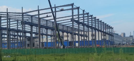 Bagian H Bagian Frame Bagian Prefabrikasi Bengkel Baja Ketahanan Angin Tinggi Gratis kustomisasi