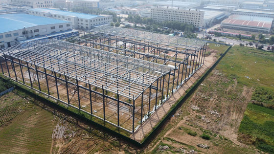 Prefab H-Section Steel Structure Workshop Dengan Jembatan Crane Anti-korosi