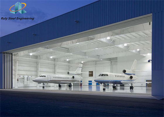 High Span Prefabricated Steel Structure Hangar untuk penyimpanan dan pemeliharaan pesawat