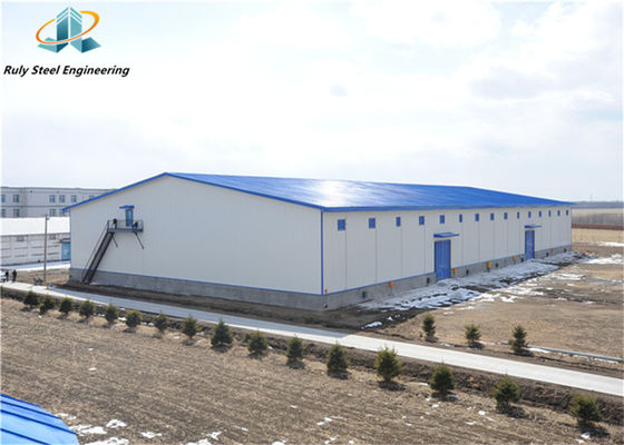 Baja Ringan Stabil Umur Panjang Bagian H yang Disesuaikan Baja Lukisan / Galvanis Portal Frame Struktur Baja Prefab