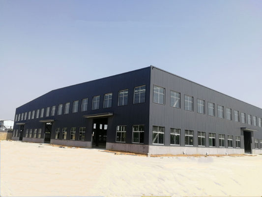 Baja Ringan Stabil Umur Panjang Bagian H yang Disesuaikan Baja Lukisan / Galvanis Portal Frame Struktur Baja Prefab