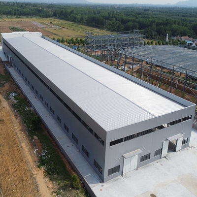 Prefab Struktur Baja Gudang Lokakarya Disesuaikan Besar Span