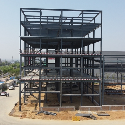 Struktur Baja Prefab Bangunan Kantor Multi-Lantai H-Section Frame
