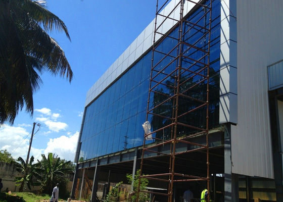 Bangunan Kantor Baja Multi-Lantai Prefabrikasi dengan Tembok Tirai Kaca