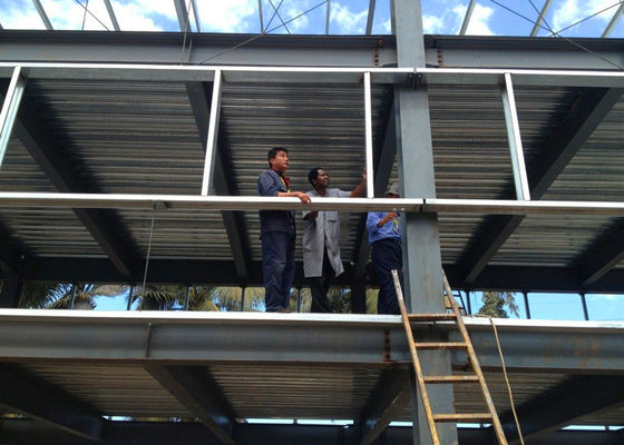 Bangunan Kantor Baja Multi-Lantai Prefabrikasi dengan Tembok Tirai Kaca