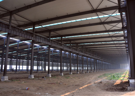 Struktur gudang baja prefab H Beam untuk sistem rak