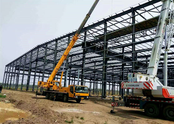 Struktur gudang baja prefab H Beam untuk sistem rak