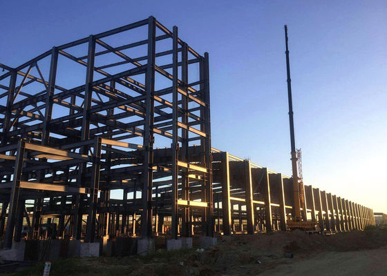 Struktur gudang baja prefab H Beam untuk sistem rak