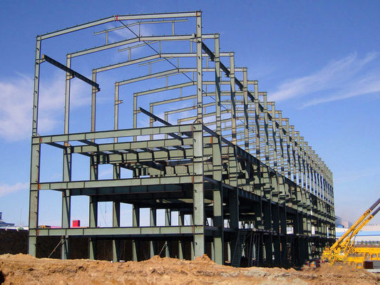 Portal Frame Prefab Preassembled Steel Workshop Bangunan Gudang Garasi Bagian Hot Rolled Konstruksi