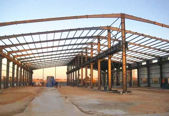 Pabrik industri tahan lama Struktur baja Konstruksi Bangunan Prefabrikasi Metal Workshop