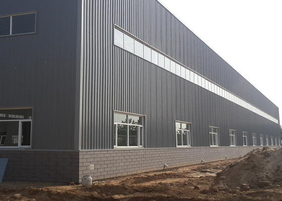 Pabrik industri tahan lama Struktur baja Konstruksi Bangunan Prefabrikasi Metal Workshop