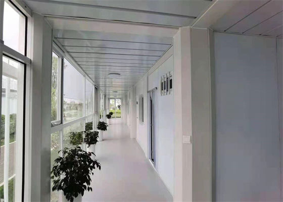 Rumah Kontainer Prefab Struktur Ringan Galvanis dengan Panel Wol Kaca