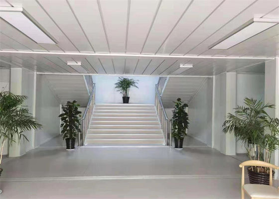 Rumah Kontainer Prefab Struktur Galvanis Panel Wol Kaca