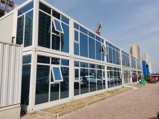 Rumah Kontainer Prefab Galvanis dengan Panel Wol Kaca