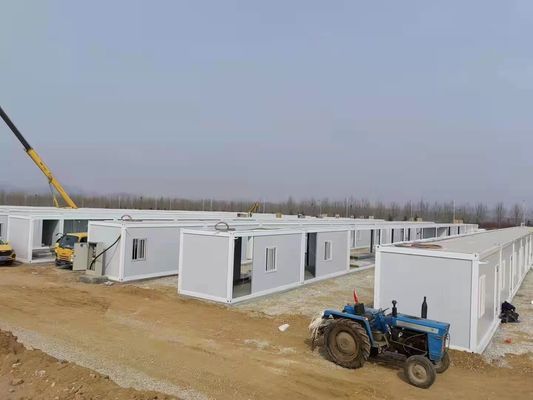 Rumah Kontainer Prefab Baja Galvanis dengan Panel Wol Kaca